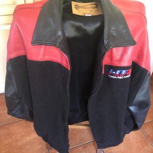Vintage HONDA Crew Limited Leather Motorcycle Jacket Collectible New Rare